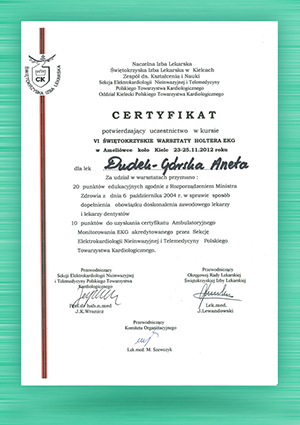 Certyfikat szkolenia